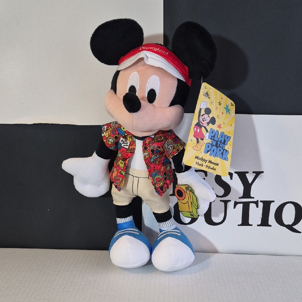 Disney Mickey Mouse Plush Toy - Black, White, Red, Blue